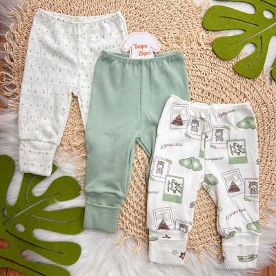 Kit 3 calças - Ursinhos, Verde, Aviador 